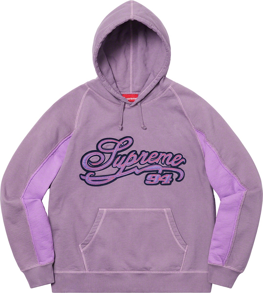 Paneled Script Hooded Sweatshirt view 2